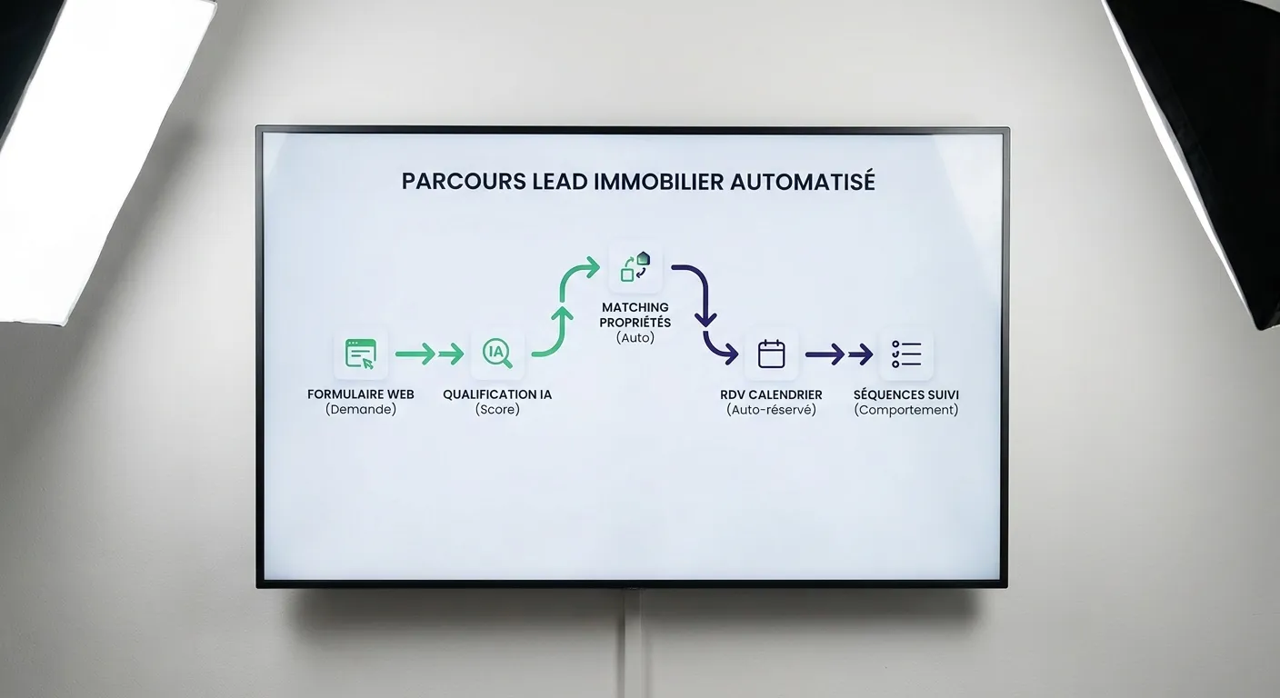 Workflow automatisation IA qualification lead immobilier France