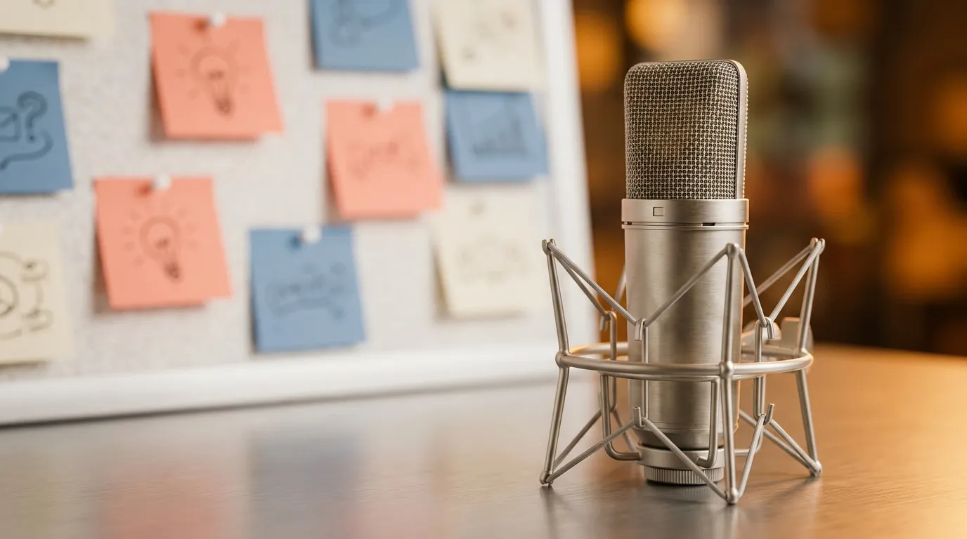 Studio d'enregistrement vocal professionnel pour la production d'agents vocaux IA